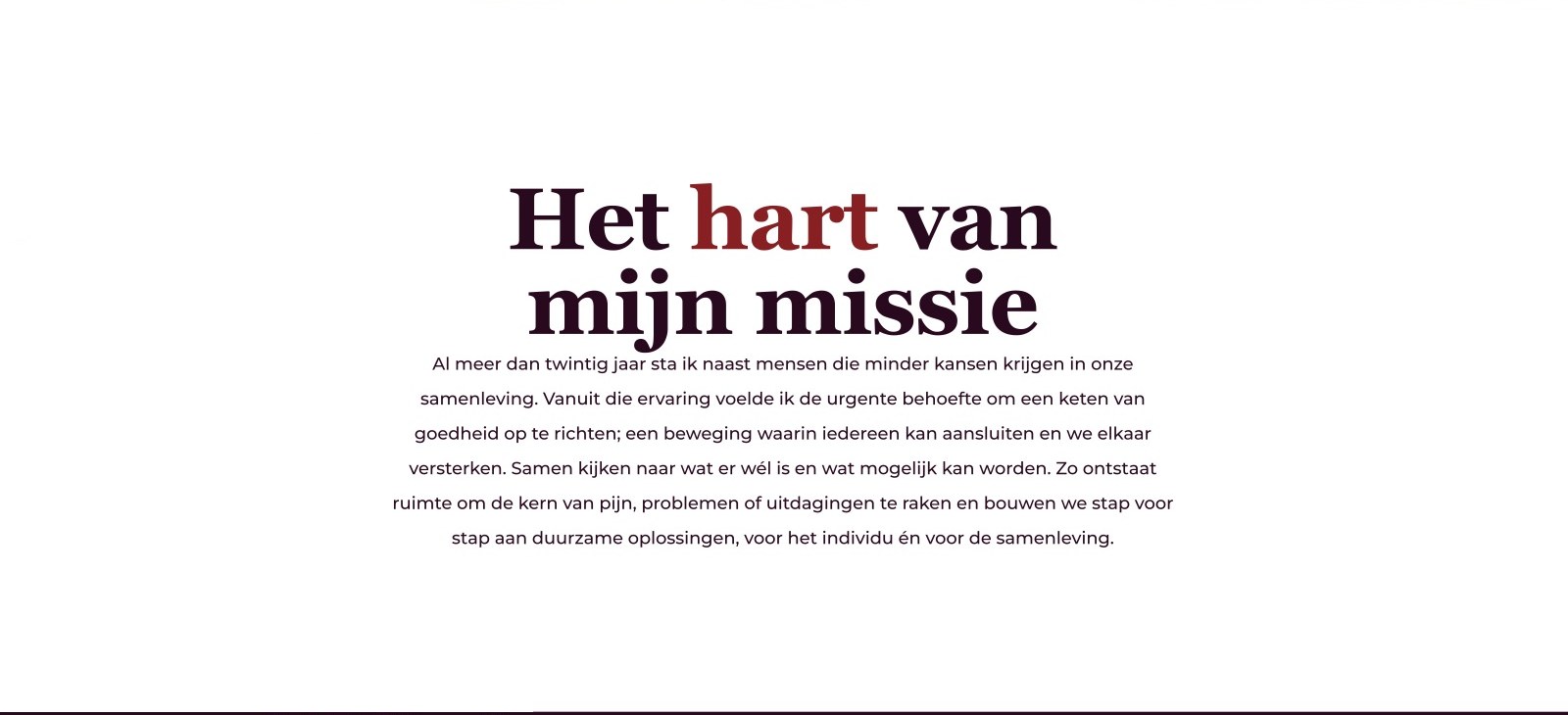 ‘Het hart van mijn missie’, met kettingen van hartjes in de hoeken