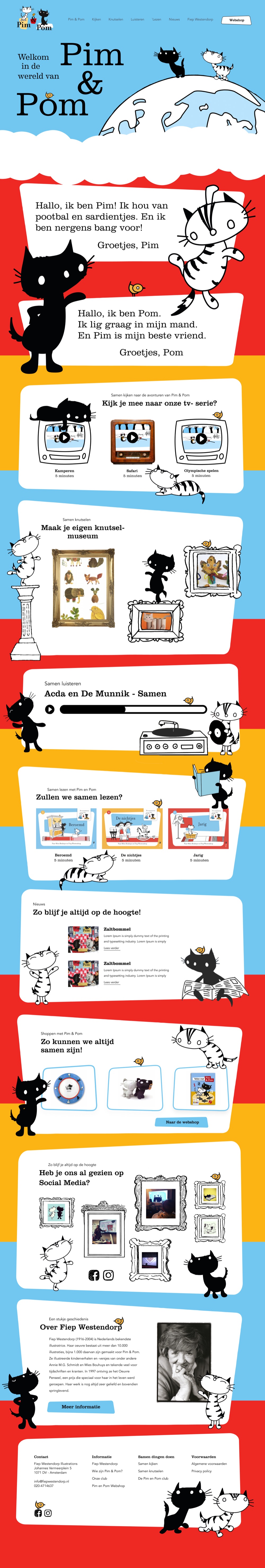 Volledige one-pager van Pim & Pom