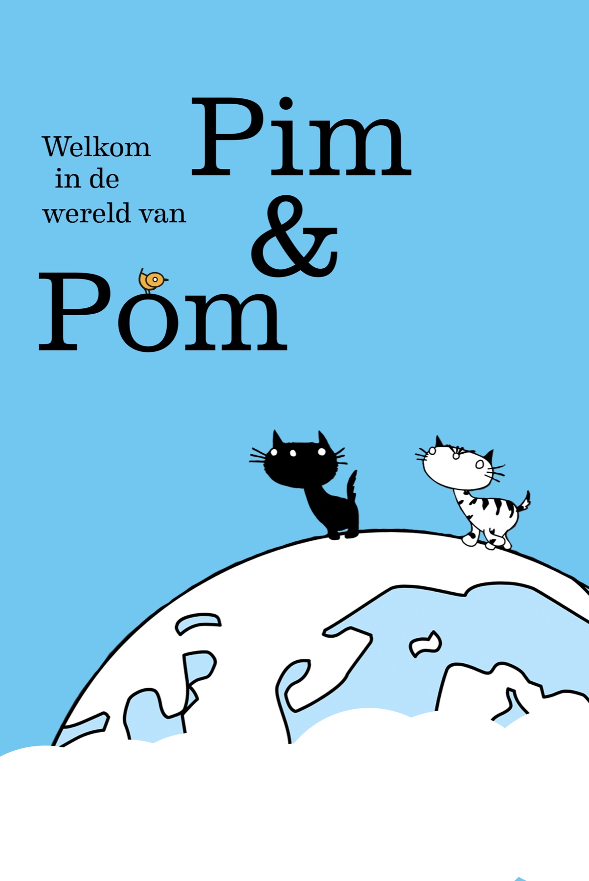 ‘Welkom in de wereld van Pim & Pom’: de twee katten op een wereldbol